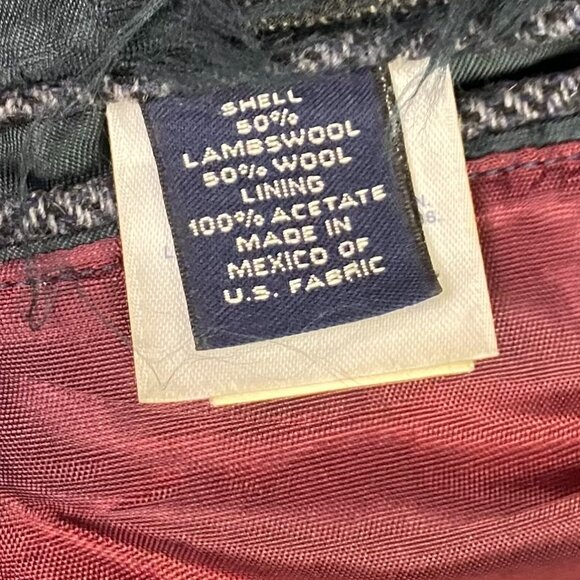 Lands End Lambs Wool Herringbone Tweed Blazer Sport Coat Men's 39R Blue Black - Picture 6 of 16